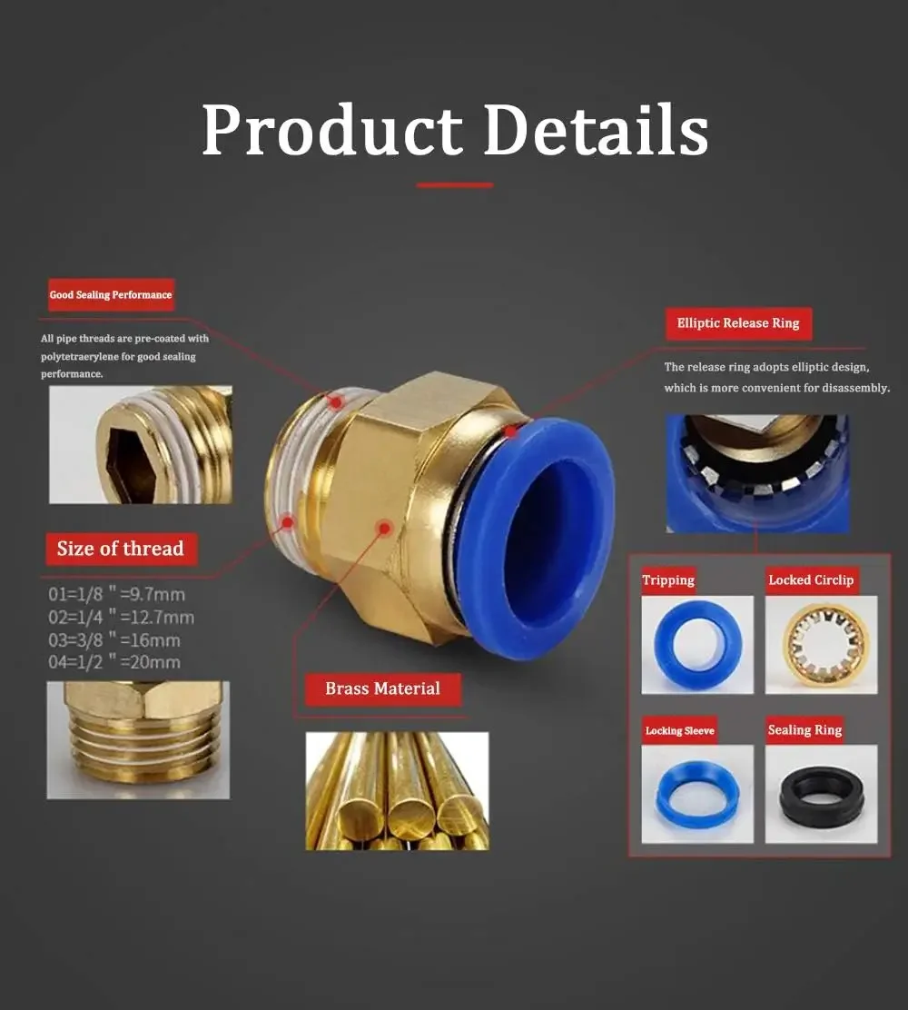 10/50 Buah Konektor Udara Fitt - Compression Fitting Brass ulasan dan harga